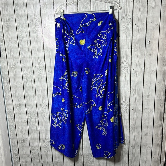 Rima beachwear 2-pc dolphin print pants and top set size large - Picture 2 of 16